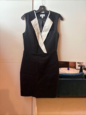 3.1 Phillip Lim Black Mini Dress with White V-Placket